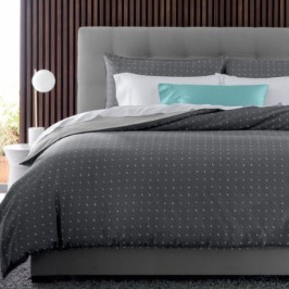 Sleep Number Pewter Dash printed duvet cover set - Queen - Picture 1 of 7